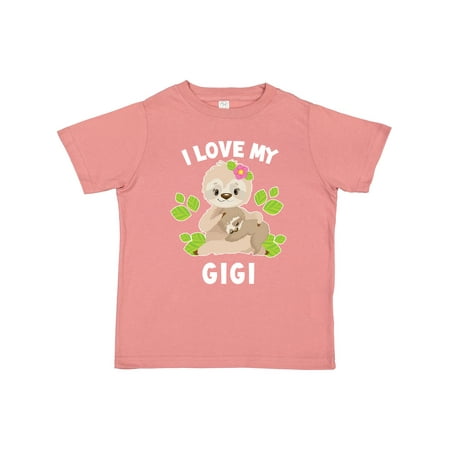 

Inktastic Cute Sloth I Love My Gigi and Green Leaves Boys or Girls Toddler T-Shirt