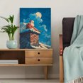 thumbnail image 5 of Santa Claus on Snowy Chimney Canvas Art, Full Moon Christmas Night Painting, Holiday Wall Decor, 5 of 8