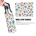 thumbnail image 4 of Yayeee 20oz Insulated Water Bottle Double Wall Stainless Steel with Flip Straw Lid, White Stars, 4 of 7
