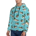 thumbnail image 2 of KLL Mallard Ducks Swimming In The Lake Print Mens Hoodie Long Sleeve Casual Pullover Hooded Sweatshirt Fashion Drawstring Hoodies with Pocket-XX-Large, 2 of 6
