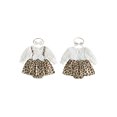 thumbnail image 2 of RUINIXCW Baby Girl Fall Bodysuit Long Sleeve Leopard Print Romper Dress and Headband, 2 of 8