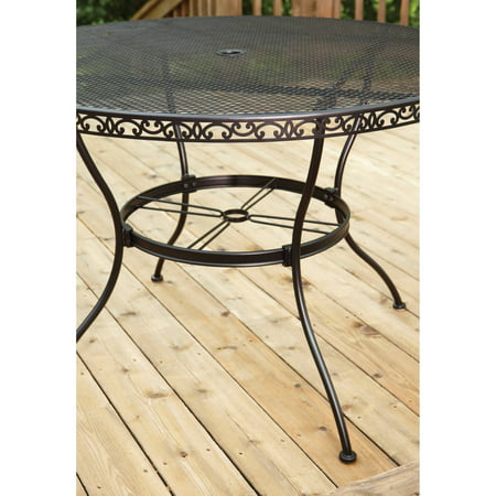 better homes and gardens wrought iron outdoor dining table - walmart