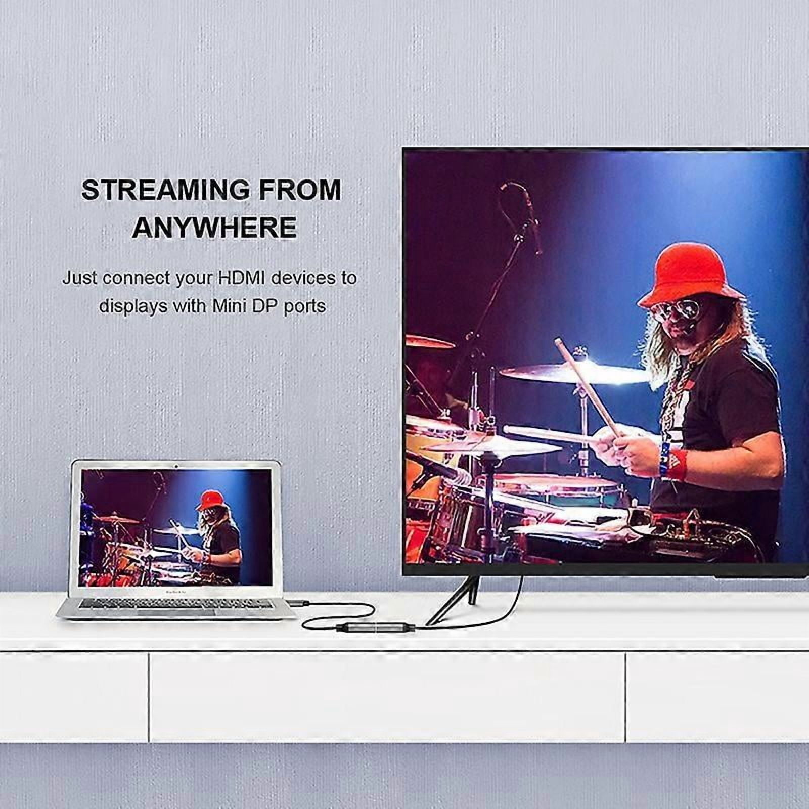 QGeeM HDMI single port to Mini DP converter adapter cable UHD 4K@30Hz plug and play, as shown in the picture, suitable for PC laptops