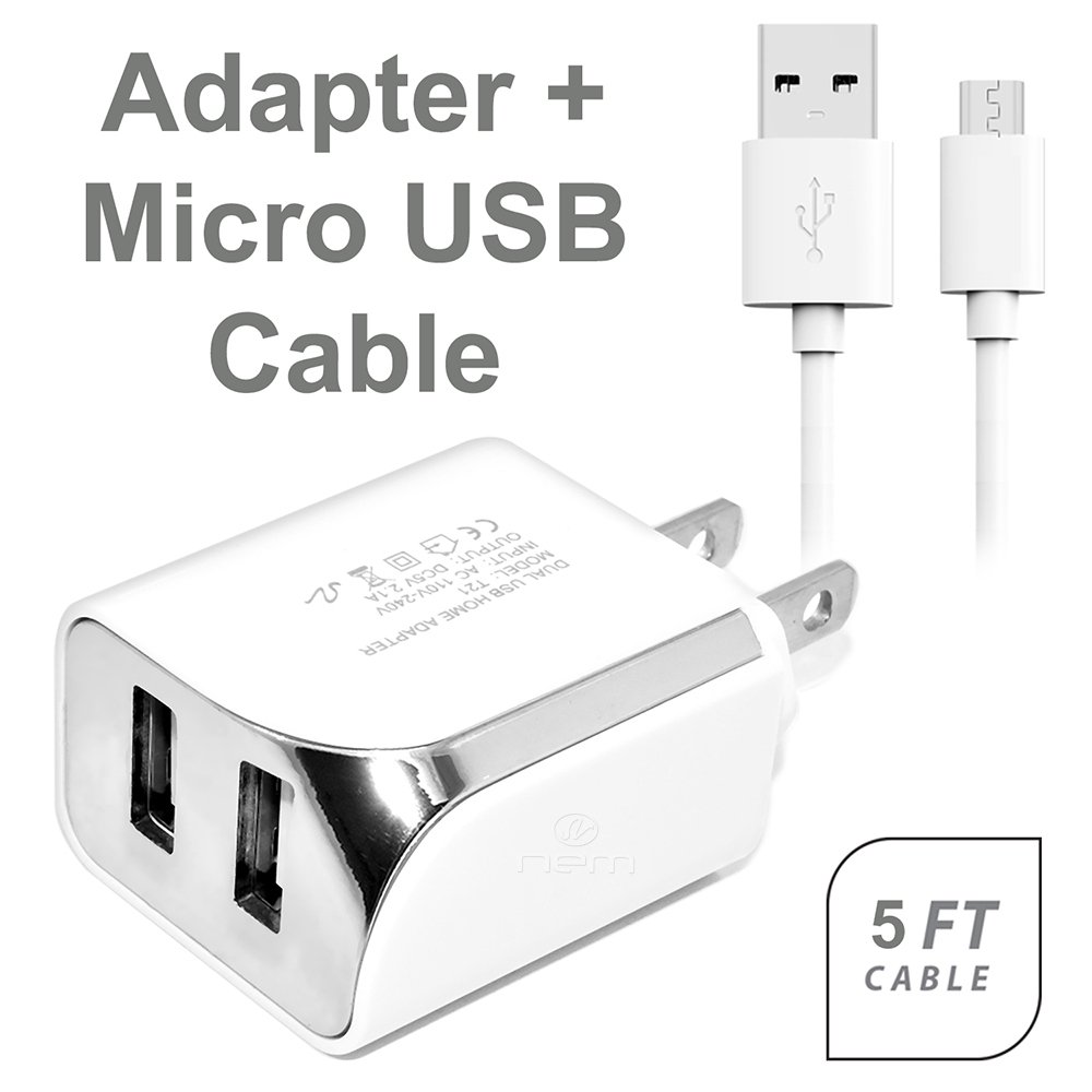 For Samsung Galaxy A6 Home Wall Charger+5 Feet USB Power Charging Cable