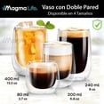 thumbnail image 4 of MAGMALIFE Vasos de Cristal de Doble Pared de 80 ml (2.7 Onzas), Vidrio Térmico Doble Fondo. Set de 4 Piezas, Tamaño Ideal Para Espresso. Elegancia y versatilidad en cada sorbo., 4 of 9