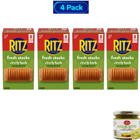 RITZ Fresh Stacks Zesty Herb Crackers, Travel Snacks, 11.8 oz (8 Multi Snack Packs)