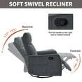 thumbnail image 4 of HSUNNS Manual Recliner Chair with Heat Therapy and Massage Function, 360° Swivel Rocker Recliner Chair for Bedroom Home Theater, Grey, 4 of 9