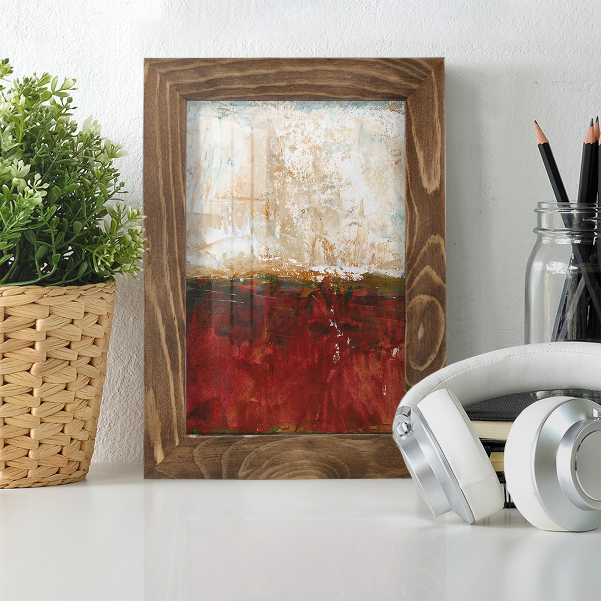 August Horizon I -Framed Print w/glass-Walnut