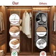 thumbnail image 3 of 6-Shelf Hanging Closet Organizer in Beige — Fabric Storage with Bamboo Inserts & Side Pockets, 47" Vertical Storage for Clothes, Shoes & Accessories, 3 of 7