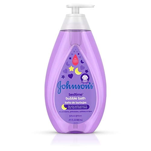 Johnson's Bedtime Baby Bubble Bath with NaturalCalm Aromas, Hypoallergenic and Sulfate-Free Nighttime Bubble Bath, 27.1 fl. oz