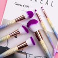 thumbnail image 4 of Juego de brochas de maquillaje LWhao estilo sirena con estuche cosmético, 6 unidades, 4 of 6