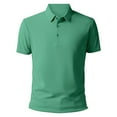 thumbnail image 3 of HCNTES Men's Knit Shirts Short Sleeve Polo Shirt Fashion Casual Summer Beach Shirts（Z03-Mint Green,4XL), 3 of 7