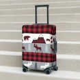 thumbnail image 2 of Lsque Buffalo Plaid Forest Printed Luggage Cover, Travel Luggage Protector,Scratch and Dirt Resistant, Fits 18-32 Inch Luggage - Medium, 2 of 9