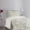 thumbnail image 5 of Ambesonne Grey Quilted Bedspread Set 2 Pcs, Paisley Blooming Flowers, Twin Size, Grey, 5 of 6