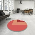 thumbnail image 4 of Ahgly Company Machine Washable Indoor Round Transitional Red Area Rugs, 3' Round, 4 of 7
