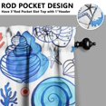 thumbnail image 5 of Kitchen Curtains 36 Inch Short - 3 Panel Set, Seashell Starfish Nautical Print, Rod Pocket Window Curtain for Tropical Beach Farmhouse, Sea Coral Cute Design, Easy Wash, 5 of 6
