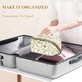 thumbnail image 3 of FORMRS Makeup Bag Travel Cosmetic Organizer for Women Fold Flat Zipper Pouch with Handle, Purple Birds Teapots, 3 of 8