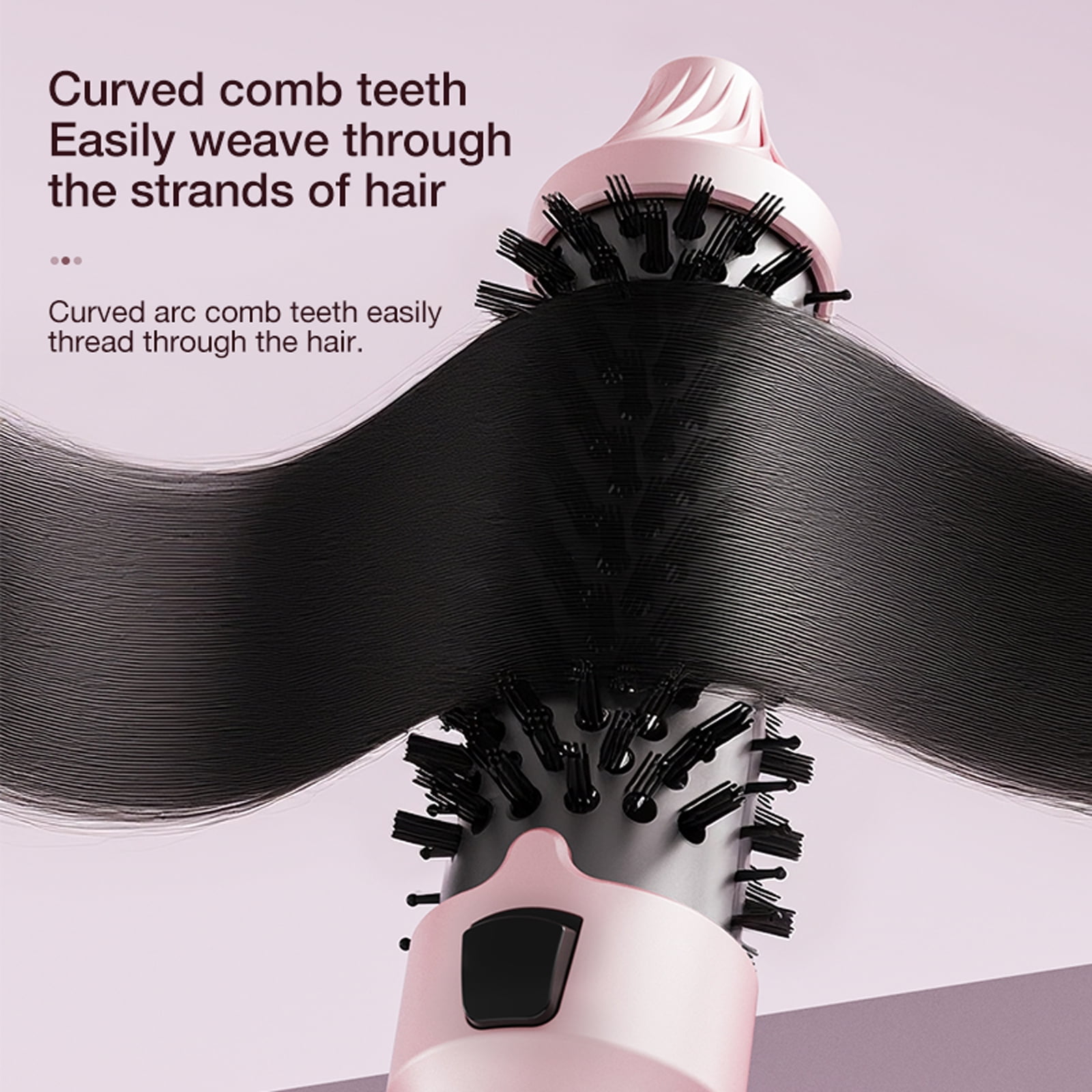 1.5 Inch Ionic Heated Round Brush, Ceramic Tourmaline Curling Iron Brush, Hair Straightener & Volumizer Comb with PTC Fast Heating, Anti-Frizz, Dual Voltage Travel Styler