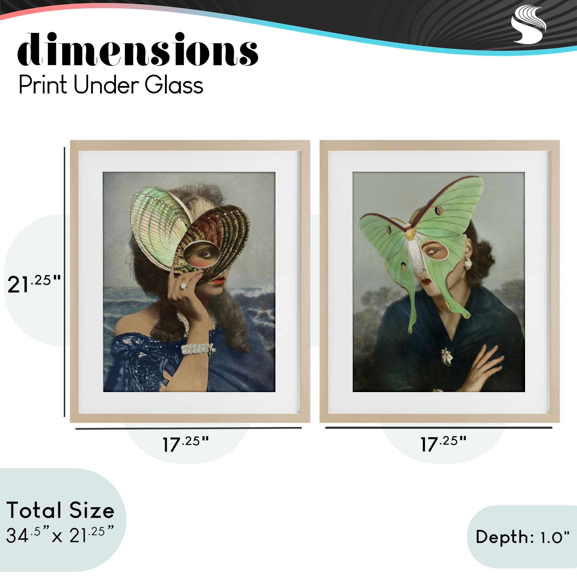 Stupell Industries Naturalist Women Portraits 2 Piece Birch Framed Print Under Glass Set, design by Victoria Barnes