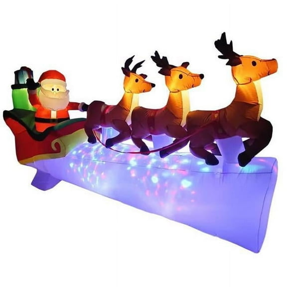 Sienna 9096578 53.15 in. LED Santa & Deer Inflatable, Multi Color