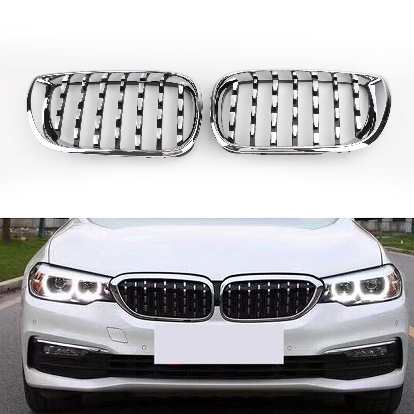 Areyourshop Chrome Diamond Kidney Grill For Bmw E46 Saloon Touring Facelift 2002 2005 4dr Walmart Com Walmart Com