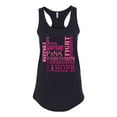 thumbnail image 2 of Wild Bobby Breast Cancer Awareness Words of Encouragement Distressed Breast Cancer Awareness Women Racerback Tank Top, Black, Small, 2 of 6
