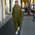thumbnail image 3 of Dalix Alien Embroidery Sweatsuit Set Hoodie Jogger Soft Fleece Relaxed Fit Lounge Mens in Olive XL X-Large, 3 of 5