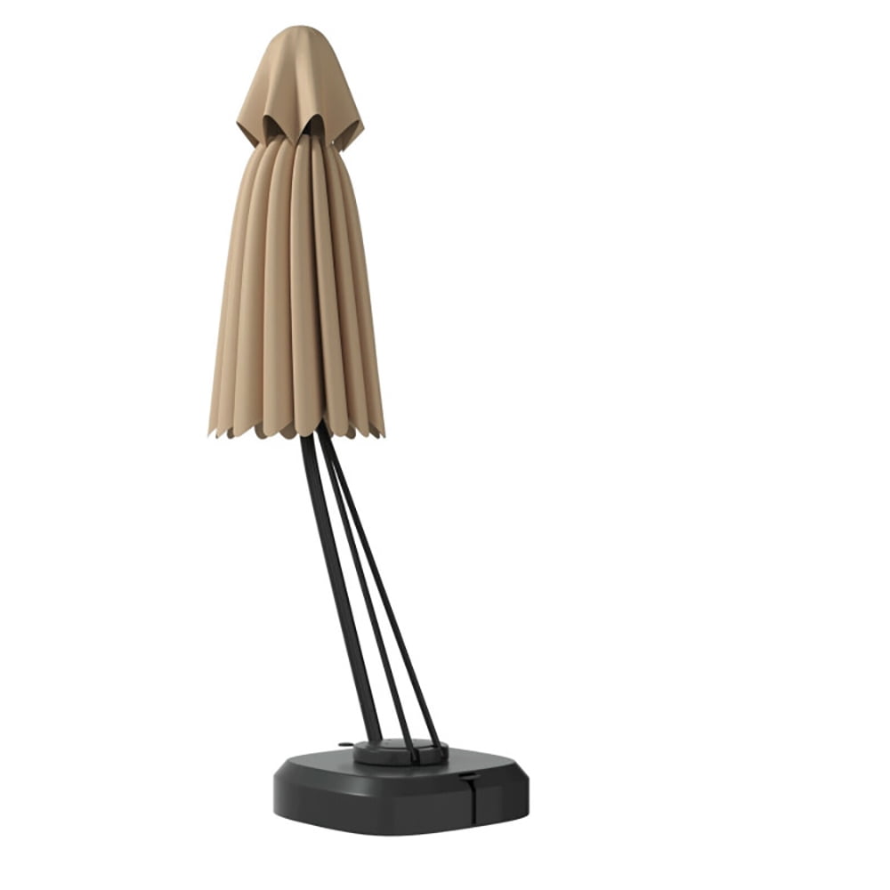 Aimee Lii 11 Feet Outdoor Cantilever Hanging Umbrella with Base and Wheels, Patio Umbrella with Base Included, Beige