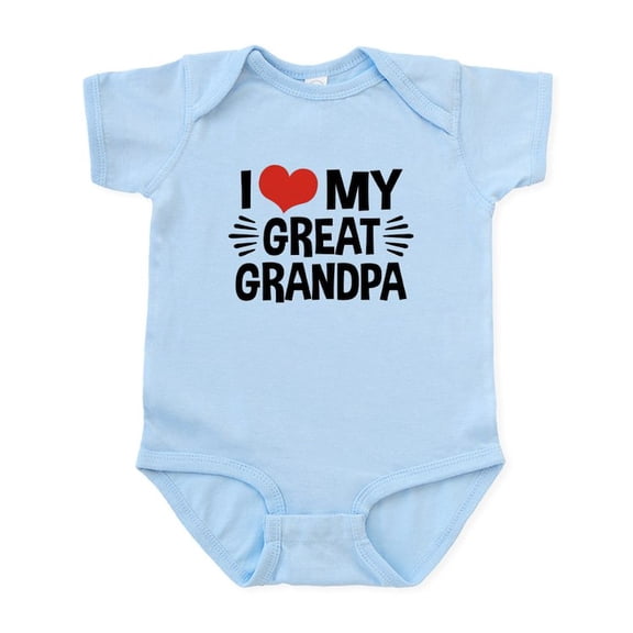 CafePress - I Love My Great Grandpa Infant Bodysuit - Baby Light Bodysuit, Size Newborn - 24 Months