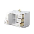 thumbnail image 3 of Wyndham Collection Miranda 54" Metal & Wood Single Bathroom Vanity in White/Gold, 3 of 6