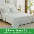 thumbnail image 6 of Gogreen 100% Cotton 4PC Deep Pocket King Sheet Set Fit 16", Breathable Super Soft King Size Sheet Set, Luxury Hotel Style Home Decor King Bed Sheet Set, Gift for Women, Men, 6 of 11