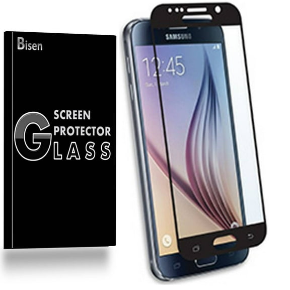 Samsung Galaxy S6 [BISEN] Tempered Glass [Full Coverage] Screen Protector, Edge-To-Edge Protect, Anti-Scratch, Anti-Shock, Shatterproof, Bubble Free