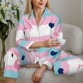 thumbnail image 6 of Pofeuu Flamingo1 Print Womens Pajamas Set Long Sleeve Sleepwear Button Down Nightwear Soft Pj Lounge Sets Button Down Pajamas Women-XX-Large, 6 of 7