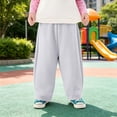 thumbnail image 2 of EnJoCho Girls Sweatpants Wide Leg Elastic High Waist Loose Straight Soft Trousers Relaxed Fit Bottoms For Kids Spring Fall Daily Streetwear School Active Wear, 2 of 6