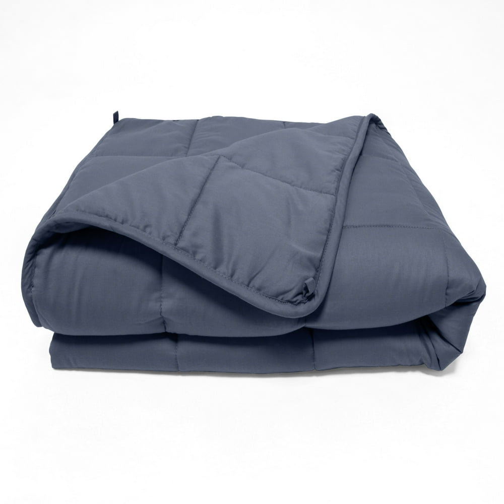 Quilted Cotton Weighted Throw Blanket Navy Blue / 41"x60" 10lbs