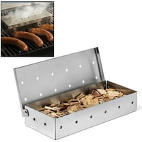Smoker Box for Gas Grill & Charcoal Grill – Large Stainless Steel Wood Chip Smoker Box for Smoking Meat – Grilling Accessories for BBQ Lovers – Grill Smoker Box Gift for Men