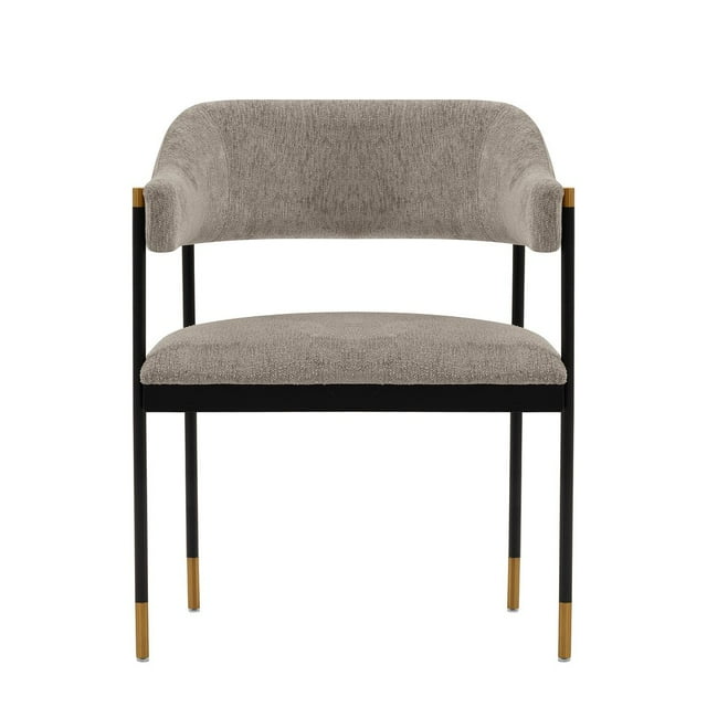 Manhattan Comfort Fauteuil de Salle à Manger Moderne en Bouclé Lia Couleur Pierre