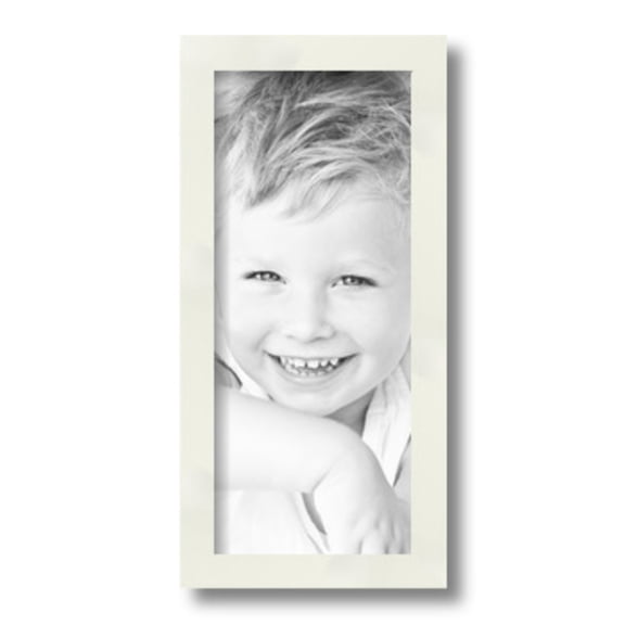ArtToFrames 6" x 14" White Picture Frame, 6x14 inch White Wood Poster Frame (WOM-5140)