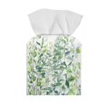 thumbnail image 2 of POLERO Fashion Tissue Box Cover with Green Floral Leaves, Leather Car Tissue Holder Waterproof Napkin Dispenser for Home Office Restaurant Desk Decor, Square 5.1x5.1x5.5'', 2 of 7