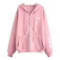 thumbnail image 3 of AKOEE Women's Oversized Zip Up Hoodie Jackets with Pockets Long Sleeve Cat Printed Baggy Y2k Sweatshirt Coat (2XL, Pink), 3 of 7