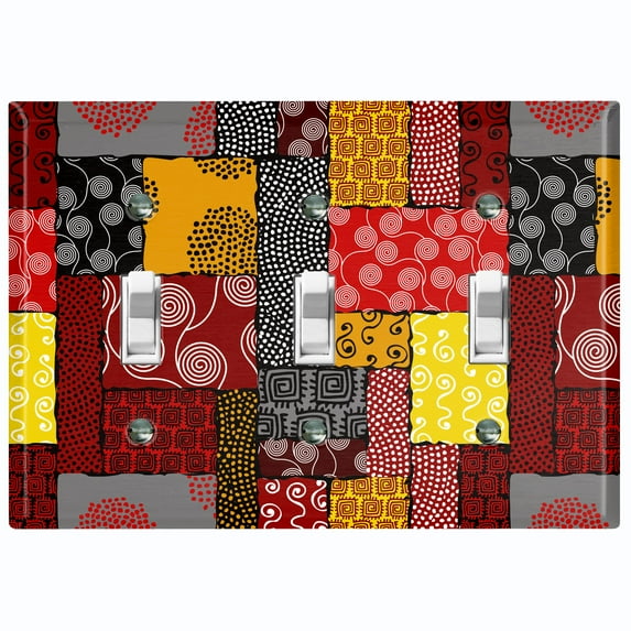 Metal Light Switch Plate Cover Colorful Safari African Tribal Art Pattern SFR005
