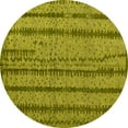 thumbnail image 1 of Ahgly Company Machine Washable Indoor Round Oriental Yellow Modern Area Rugs, 6' Round, 1 of 4