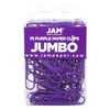 JAM Paper Jumbo Paper Clips, Purple, 75/Pack, Large
