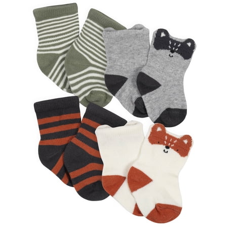 Gerber Baby Boys Wiggle Proof¢ Socks, 4-Pack