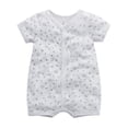 thumbnail image 3 of HWJAD Baby Boys 2-Pack Cotton Short Sleeve Rompers Everyday Summer Snap-Up Jumpsuit, Whale+Bear, 3 of 6