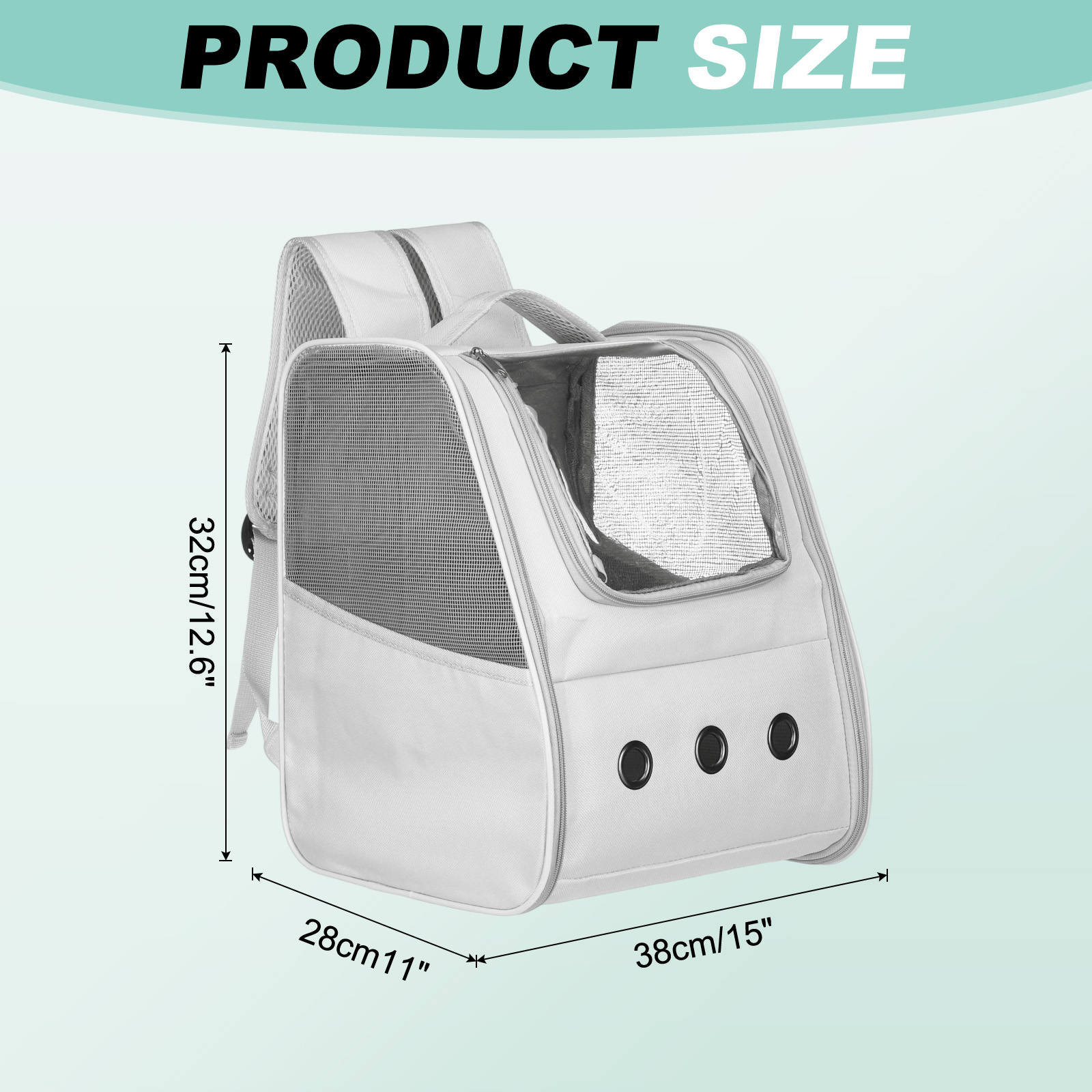 Uxcell Cat Backpack Carrier, Portable and Ventilated, Oxford Cloth for Cats or Small Dogs (Beige, 12.6"x11"x15")