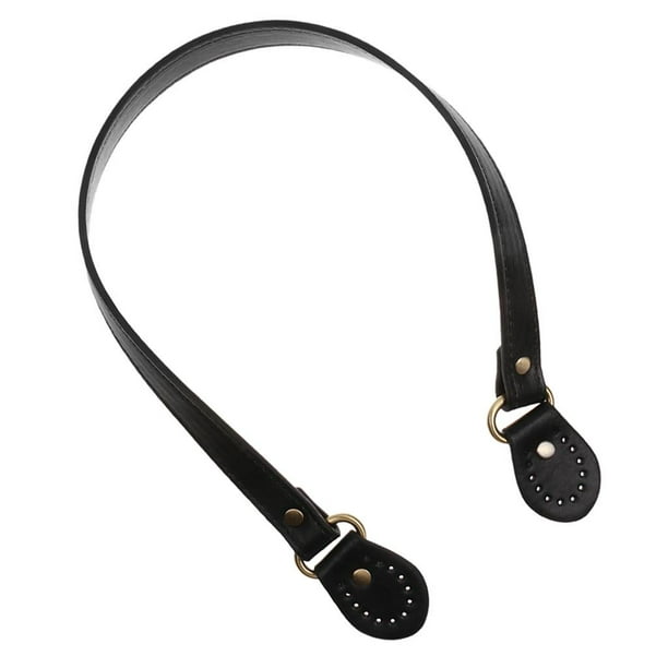 Correas de hombro de repuesto para costura de moda, asa de bolso de piel sintética de 54 cm Negro
