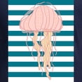 thumbnail image 3 of CafePress - Blue White Bold Stripes Hand Drawn Jellyfish Long - Long Sleeve Dark T-Shirt, 3 of 4