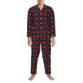 thumbnail image 3 of Salouo Red Rooster Print Button-Front Long Sleeve Pajama Set for Men, Soft 2Pjs Men's Long Sleeve Sleepwear-X-Large, 3 of 7