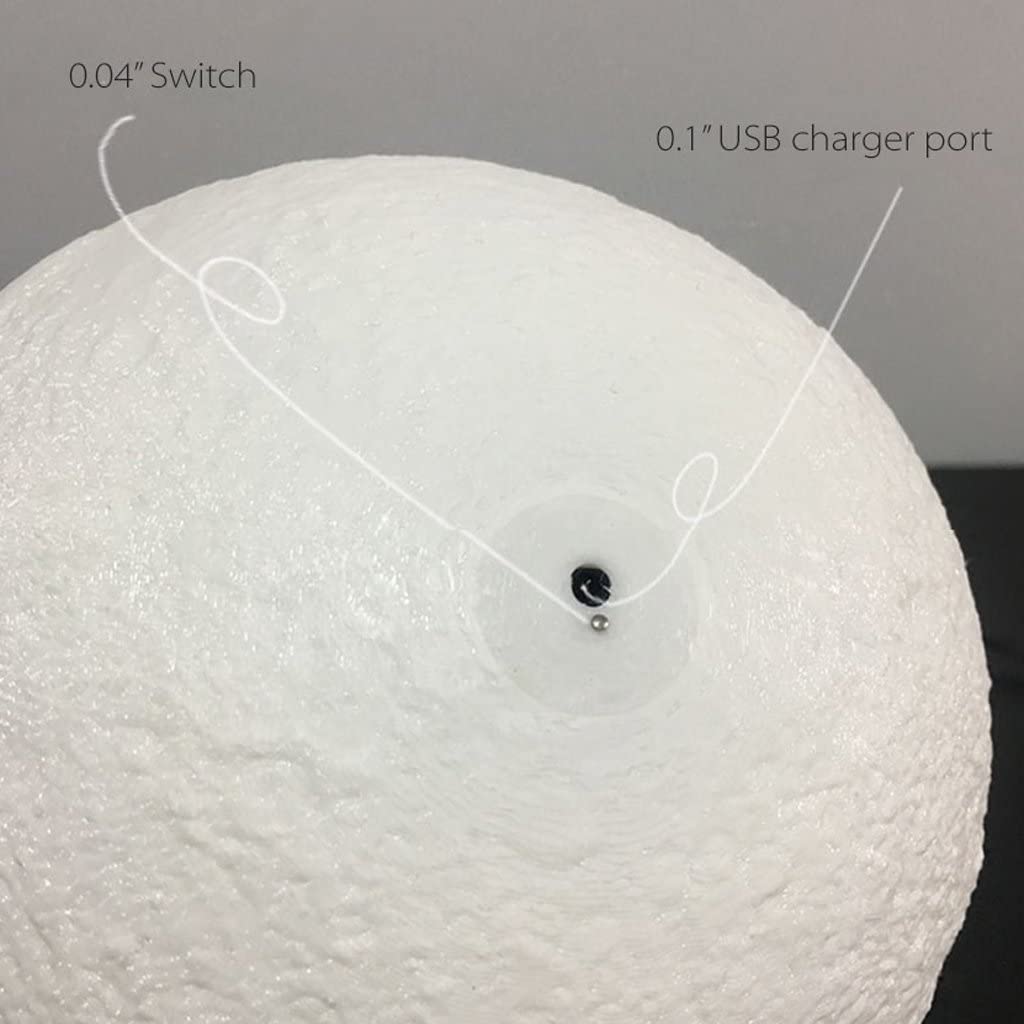 Moon Lamp Moon Light Night Light for Kids Gift for Women USB Charging and Touch Control Brightness 3D Printed Warm and Cool White Lunar Lamp(3.5In moon lamp with stand) - image 5 of 7